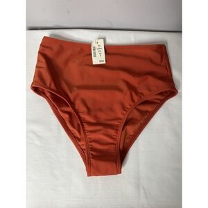 AERO Bikini Bottoms SZ Small Orange Deep Cheeky High Cut Swim Surf Water Beach‎